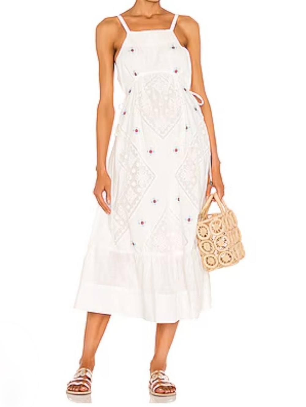 Free People DEWDROP Lace Embroidered Maxi Dress SMALL